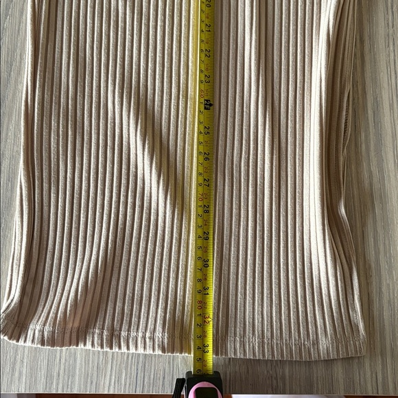 Princess Polly Ribbed Midi Skirt Beige Neutral Stretchy Size 2 - Picture 5 of 7